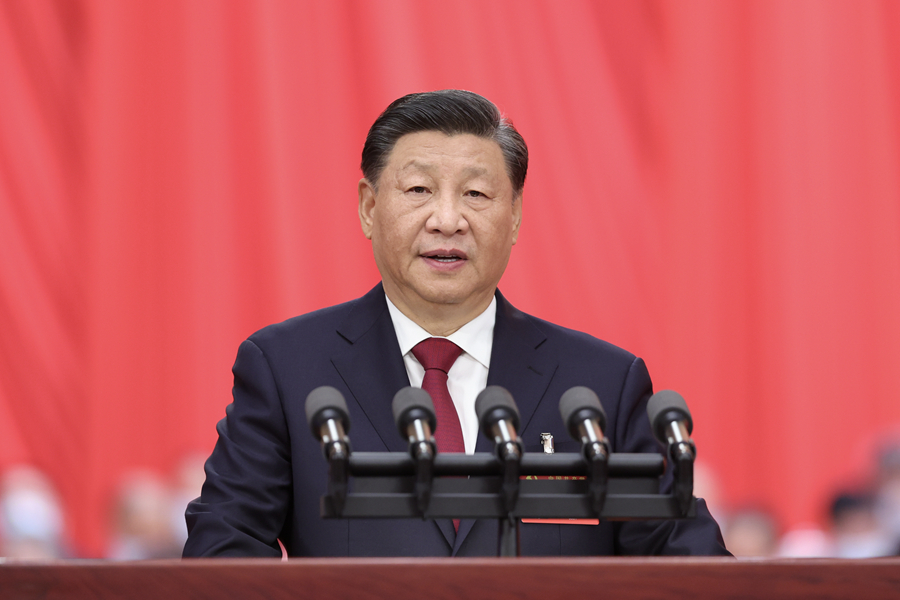 2022年10月16日,中国共产党第二十次全国代表大会在北京人民大会堂开幕。习近平代表第十九届中央委员会向大会作报告。